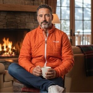 Hurley Lightweight Orange Quilted Jacket Size L